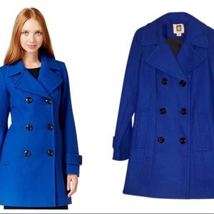 Brand new Anne Klein double breasted coat cobalt blue